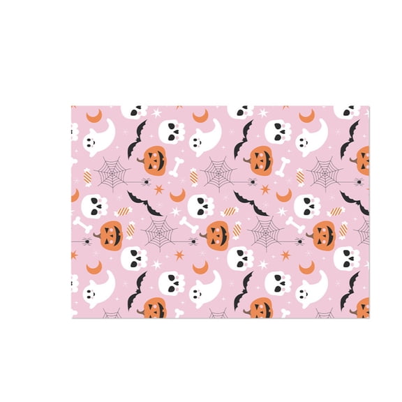 Pink Halloween Wrapping Paper, Cute Ghost Pumpkin Bat Patterns Gift Wrap, 20x28 Inch Coated Art Paper for Girls Halloween Birthday Party Favors, Trick or Treat Gifts & Spooky Cute Decor