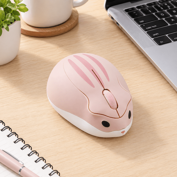 Pink Hamster Shape 2.4GHz Wireless Optical Mouse 1200 DPI Portable Cordless Mice