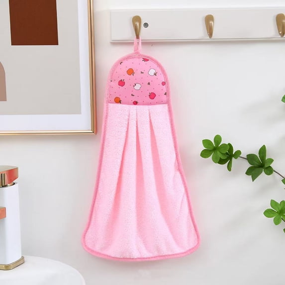 Pink Hand Towels for Bathroom | Absorbent Kitchen Towels | Decorative Hand Towels with Hanging Loop for Kitchen and Bathroom