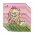 thumbnail image 1 of Pink Happy Easter Cloth Napkins, Spring Easter Eggs Floral Wooden Washable and Reusable Dinner Napkins Set of 6, Table Napkin for Kitchen Party Birthday Wedding Hotel Housewarming 20"x20", 1 of 9