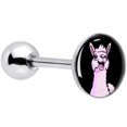 thumbnail image 1 of Pink Happy Llama Barbell Tongue Ring, 1 of 7