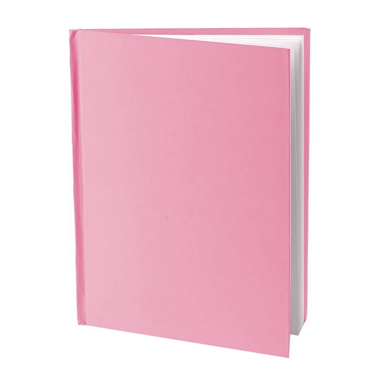 Pink Hardcover Blank Book, White Pages, 8H x 6W Portrait, 14 Sheets/28  Pages