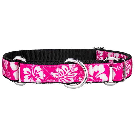 Country Brook Petz® Pink Hawaiian Ribbon Martingale Dog Collar, Medium