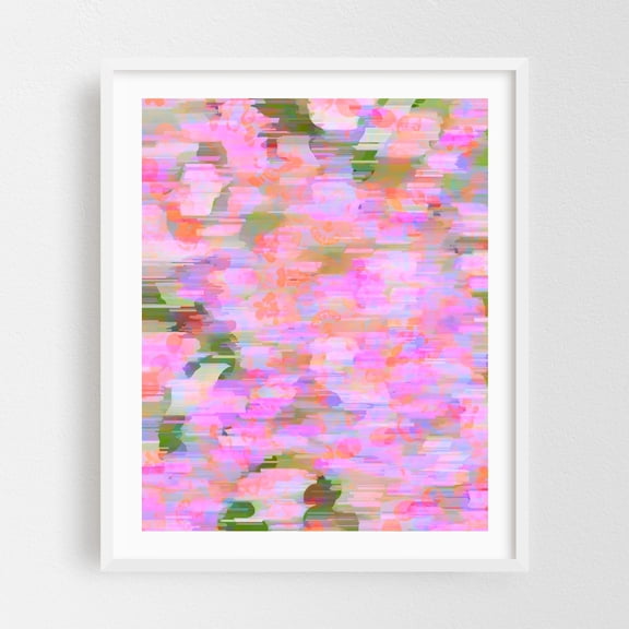 Pink Haze - Digital Art White Framed Wall Art Print 18 x 24 inches