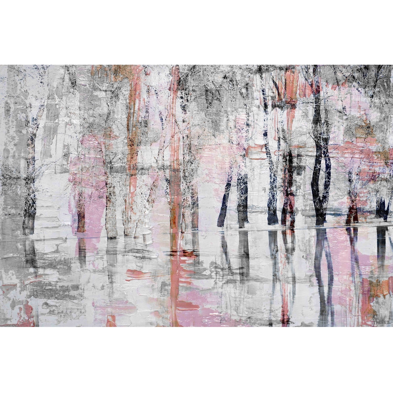 "Pink Haze" Painting Print on Wrapped Canvas