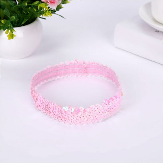 Pink Headband for Women Ladies Carnival Gala Stage Accessories Sequin Headband Hair Clip