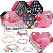 XINYI Pink Heart Bead Bracelet Making Kit - Perfect Gem Jewelry Gift for Girls' Birthdays and Christmas