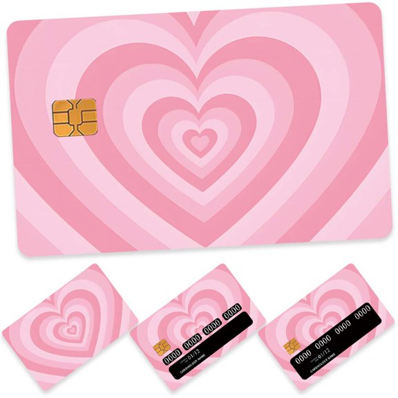 Pink Heart Credit Card Skin Stickers, Bank Card Covers4 Pack