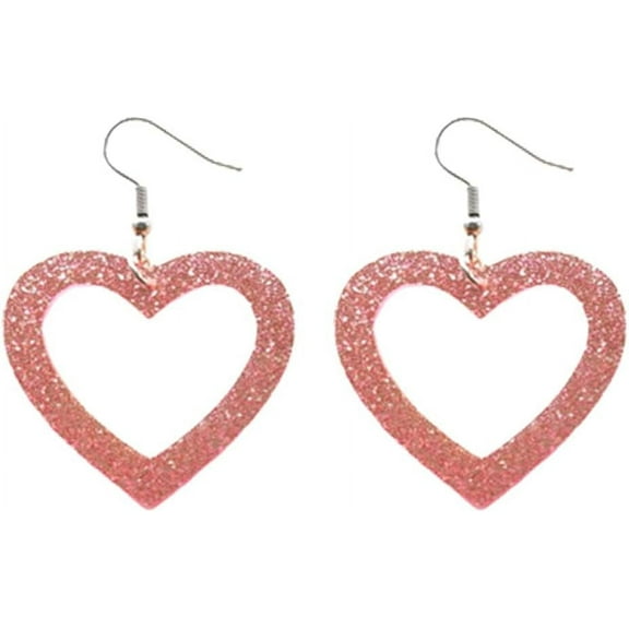Pink Heart Earrings for Women Heart Statement Earrings Hollow Red Love Heart Hoop Earrings Valentine's Day Gifts Jewelry