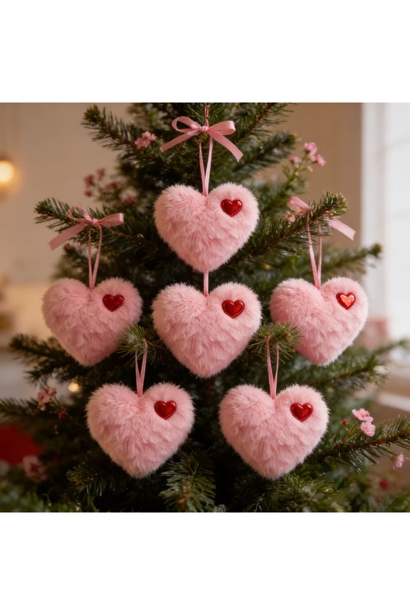 Pink Heart Pom-Pom Pendant - Cute Fluffy Decorative Accessory for Handbags, Keychains & Backpacks, Soft Fuzzy Heart Ornament, Perfect for Adding Sweet Charm to Daily Items, 4.3*4.72in, Pink