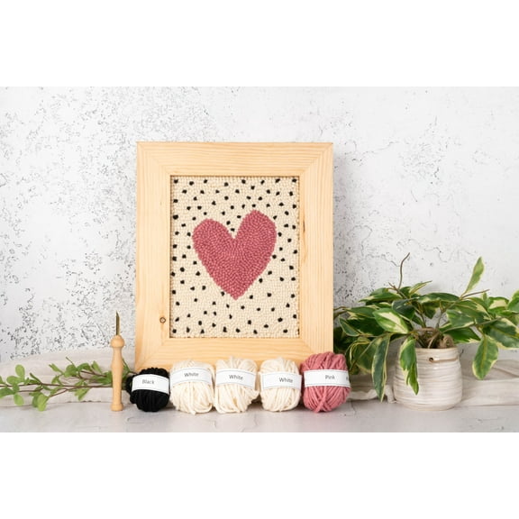 Pink Heart Punch Needle Kit