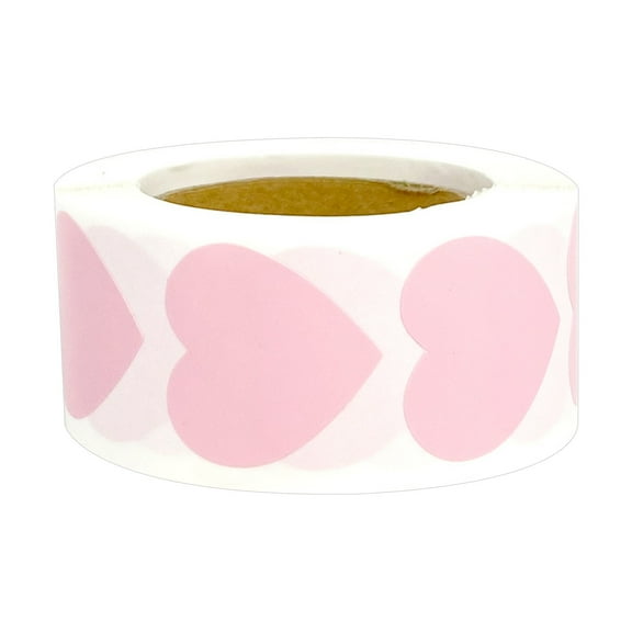 Pink Heart Shaped Stickers Self-Adhesive Blank Labels 500 Labels Per Roll With Permanent Adhesive Peel And Stick Design And Pvc Material For Crafting Organizing Scrapbooking And Gift Wrapp
