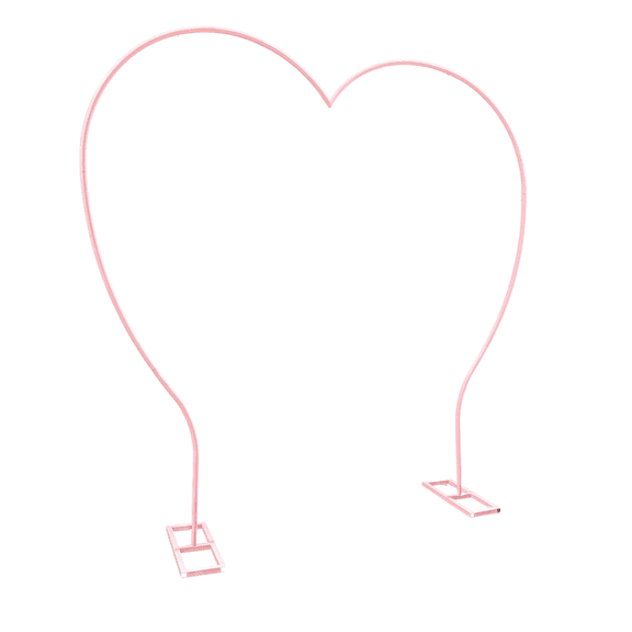 Pink Heart Shaped Wedding Arch 8.2ft x7.8ft