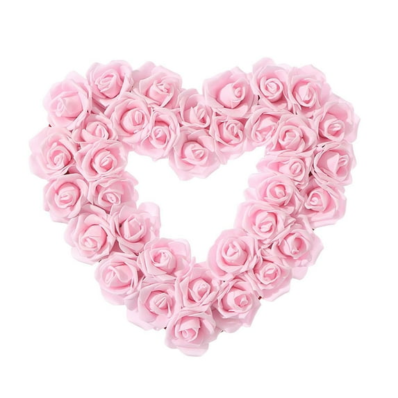 Pink Heart Shaped Wreath, Artificial Wreath Ornament,Proposal Front Door Wreath Door Hanging Wreath for Window Festival