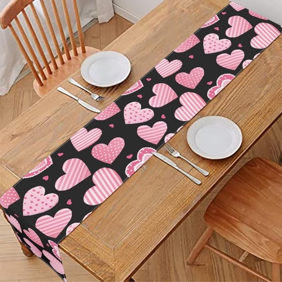 Pink Heart Table Runner Centerpieces for Tables 1272 Inches Suitable for Most Tables Wedding Anniversary Valentine''s Day Party Decoration