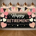 thumbnail image 1 of Pink Heart Theme Retirement Banner Gold Stars Design Happy Retirement Display Glittery  Black Background Retirement Party Backdrop for Retirement Party Indoor Celebration Photo Shoot, 1 of 8