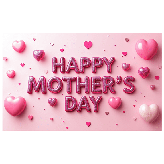 Pink Heart Themed Banner for Mother's Day Decorations Backdrop Party Supplies Photography Props Family Gatherings Home Decor Celebrations