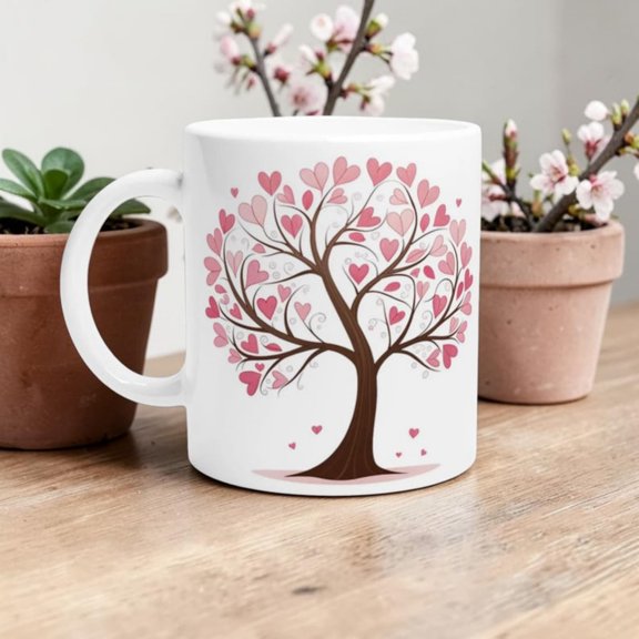 Pink Heart Tree Ceramic Mug  Whimsil Love Coffee Cup.jpg