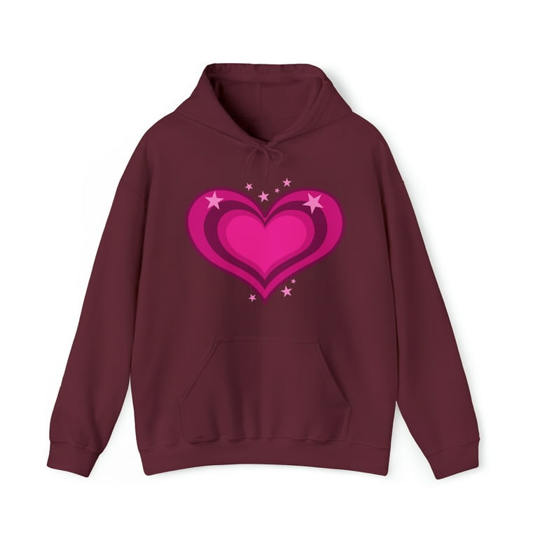 Pink Heart Valentine's Day Be Mine Valentine Graphic Hoodie