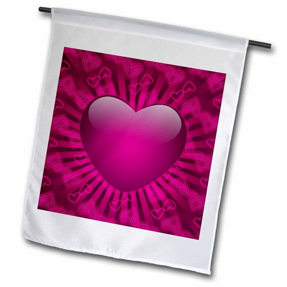 3dRose, Pink Hearts Abstract Valentines Day art, 18 x 27 inch Garden Flag