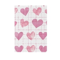 Pink Hearts Checkered Pattern Garden Flag House Banner 12" x 18" Double Sided Outdoor Yard Decoration