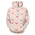 thumbnail image 1 of Pink Hearts Grid Pattern Background Men's Women Vintage 3D Hooded Sweatshirt - All-Season Loose Fit Streetwear, 1 of 6
