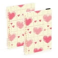 thumbnail image 1 of Pink Hearts in Grids Ring Binder Notebook Journey Note Diary College Ruled Spiral Notebook Study Loose Leaf Paper A5 60 Pages, 1 of 8
