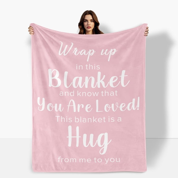 Pink Heartwarming Quote Fleece Blanket For Couples Symbolizing Love And Affection Ideal For Home Travel Camping Soft Warm Comfortable Perfect Gift For Loved Ones Shipped From The USA