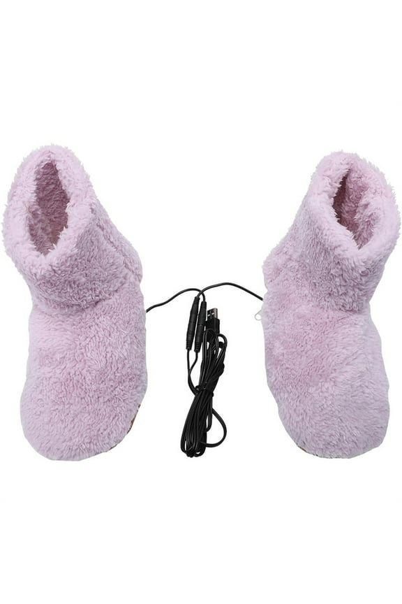 Pink Heated Winter Boots Usb Powered Warm Feet Shoes For Indoor Comfort Pink Free Size