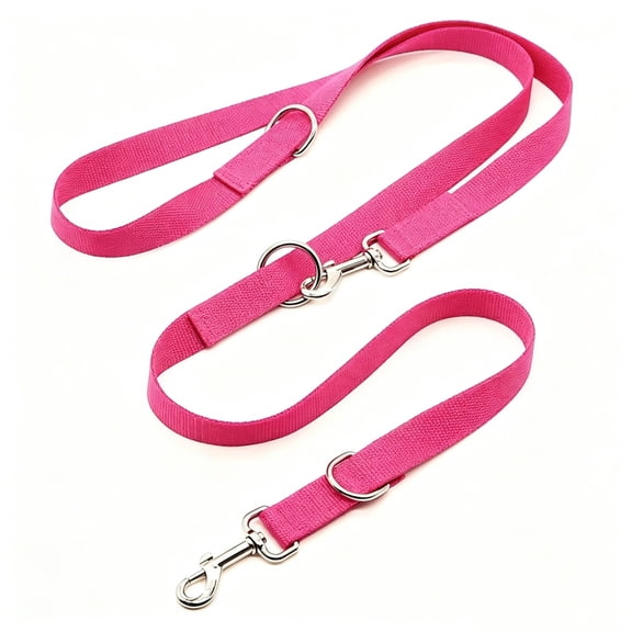 Pink Heavy Duty Dog Leash 150 Inch with Two Padded Handles, Reflective Double Lead for Large Medium Dogs, Traffic Control Walking Training, Pet Supplies