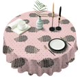 thumbnail image 1 of Pink Hedgehog Pattern Round Tablecloth 60"x60",Wrinkle Wipeable Table Cloth for Kitchen Dining Room Picnic Patio Party, 1 of 6