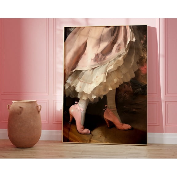 Pink Heels Trendy Wall Art Print, Altered Art, Renaissance Wall Art, Dorm Decor For College Girls Wall Art, Modern Wall Decor, 8x12 UNFRAMED