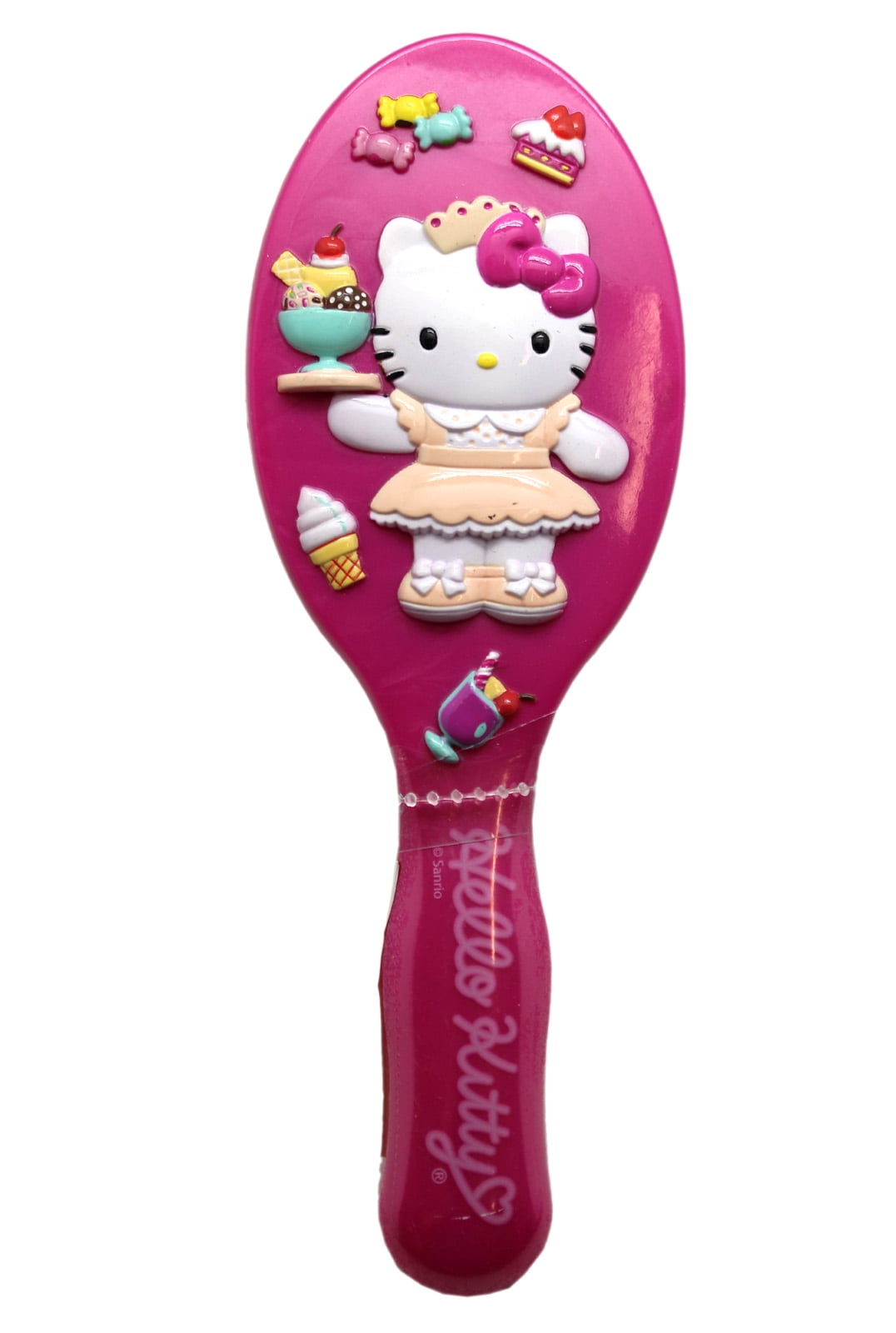 Pink Hello Kitty Hair Brush - Kitty Ice Cream and Candy Handle
