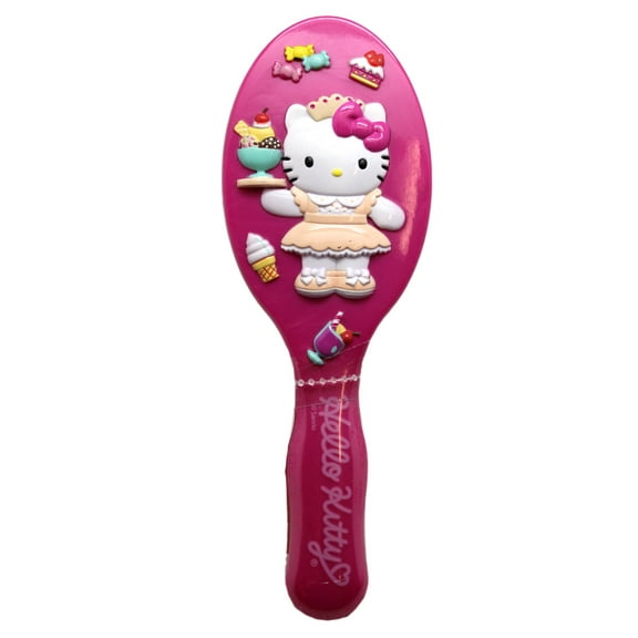 Pink Hello Kitty Hair Brush - Kitty Ice Cream and Candy Handle Kids Hairbrush