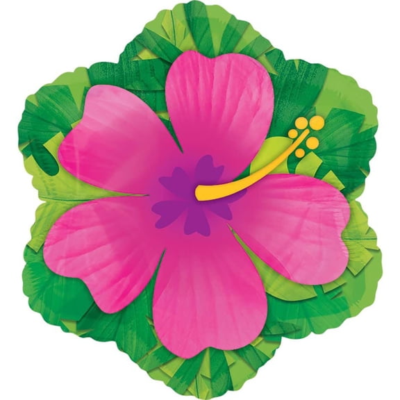 Pink Hibiscus Flower Balloon ( Each )