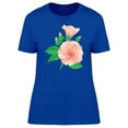 thumbnail image 1 of Pink Hibiscus Flowers And Leaves T-Shirt Women -Image by Shutterstock, Female Large, 1 of 2