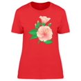 thumbnail image 1 of Pink Hibiscus Flowers And Leaves T-Shirt Women -Image by Shutterstock, Female Large, 1 of 2
