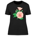 thumbnail image 1 of Pink Hibiscus Flowers And Leaves T-Shirt Women -Image by Shutterstock, Female XX-Large, 1 of 2