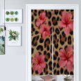 thumbnail image 1 of Pink Hibiscus Leopard Print Textile Door Curtain Nordic Living Room DoorCurtain Porch Partition Curtain Kitchen Rative Half Curtain, 1 of 4