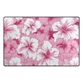 thumbnail image 1 of Pink Hibiscus Pattern Memory Foam Area Rug 60"x39" Non Slip, Absorbent, Fade Proof for Living Room, Bedroom, Office, 1 of 7