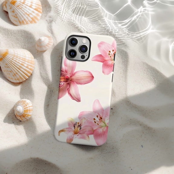 Pink Hibiscus Phone Case, Tropical Floral, Flower Print Cover, iPhone 17 16 15 14 13/Pro/Pro Max
