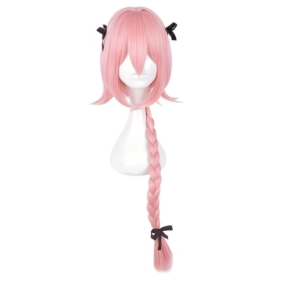 Pink High-Temperature Silk Matte Braid Style Highlighted Cosplay Hair Wigs for Parties and Festivals