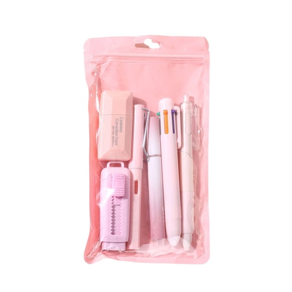 Pink High-Value Student Stationery Set, Includes Neutral pan, Highlighter, Eraser, Art Supplies, High Quality for Back to schol, Summer Learning, or Gift Giving