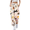 thumbnail image 1 of Pink High Waist Pjs Loose Pant Wide Leg Halloween Sleepwear Home Wear S, 1 of 3