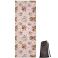 thumbnail image 1 of Pink Highland Cow Flower Pattern Hot Yoga Mat Towel Non Slip for Hot Yoga - Quick-Drying Yoga Mat Cover with 4 Corner Pockets with Travel Bag - Hot Yoga Towel Non Slip 70"x26", 1 of 6