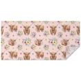 thumbnail image 1 of Pink Highland Cow Flower Pattern Rectangle Tablecloth 60"x120",Waterproof Polyester Rectangle Table Cloth, Wipeable Spillproof Polyester Tablecloth for Dining, Camping, Indoor and Outdoor, 1 of 6