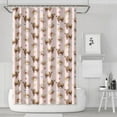 thumbnail image 1 of Pink Highland Cow Flower Pattern Shower Curtain 72"x72" ,Bathroom Decorative Shower Curtains Set with 12 Hooks,Modern Waterproof Washable Shower Curtain, 1 of 6