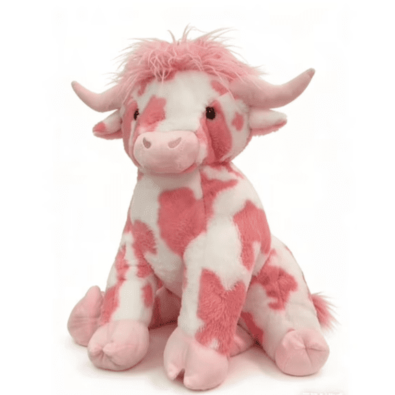 Pink Highland Cow Plush , Strawberry Highland Cow Stuffed Animal Plush,Pink Cow Plush Toys 9.84 Inch Super Soft & Huggable Stuffed Plush Fall Plush Perfect,Valentine's Day Gifts For Her