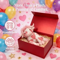 Pink Highland Cow Plush Stuffed Animal, 20 Inch Soft Cow Doll with Cute Design, Sweet Valentine’s Day Gift for Women and Men, Cozy Decorative Toy for Bedroom, Sofa, or Holiday Home Use