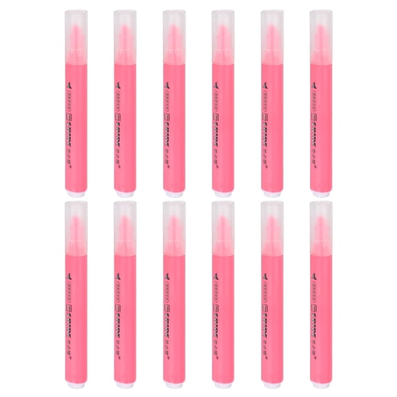 Pink Highlighter, 12 Pack No Bleeds Highlighters Markers Pen Neon Quick Dry Bright Chisel Tip Cute Thin for Annotating-Books Office Supplies Bible Adults, Triangle